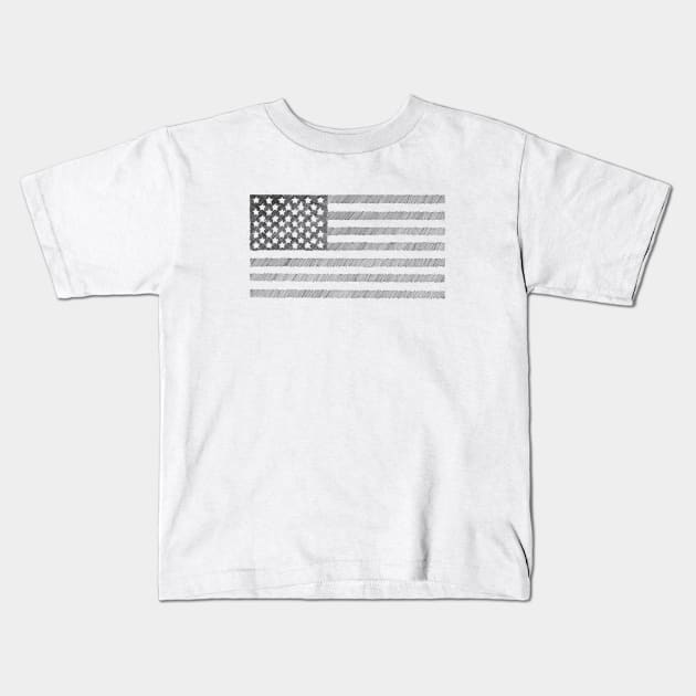 USA Flag Kids T-Shirt by HammerPen